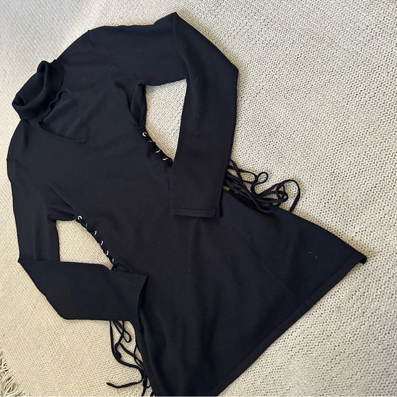 Dark Academia Long Sleeve Goth Mini Dress - Picture 11 of 16